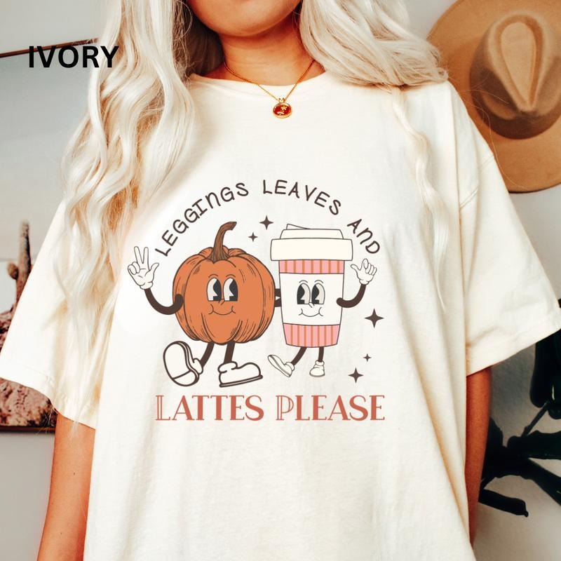 Comfort Colors Shirt, Leggings Leaves and Lattes Please Shirt, Graphics Fall Tee, Spooky season Shirt Hoodie Sweatshirt