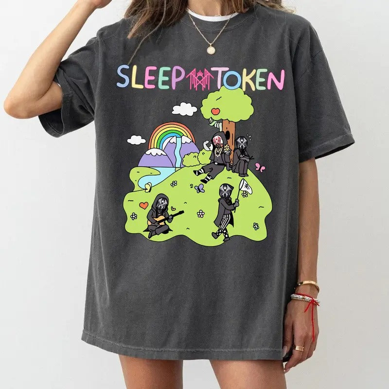 Comfort Colors Sleep Token Cowboy Rider Shirt Cute Rainbow T-Shirt Hoodie Sweatshirt | PrintMintTees.com