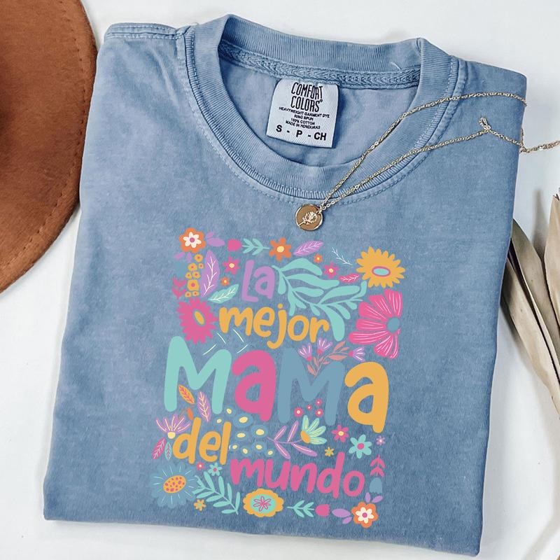 Comfort Colors Spanish Mothers Day Shirt, Retro Madre Shirt, Boho Floral Mama Shirt, Mother's Day Gift, Unisex T-Shirt...