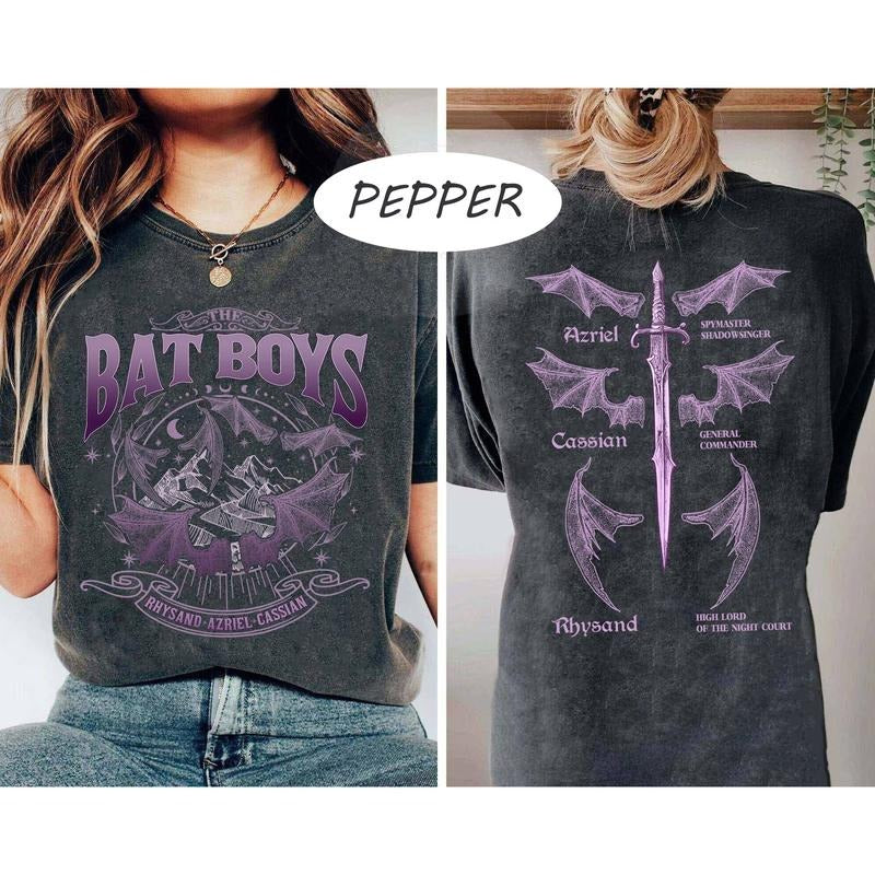 Comfort Colors The Bat Boys Double-Sided Shirt, Vintage Acotar Shirt, The Night Court Illyrians Shirt, A Court of Thorns...