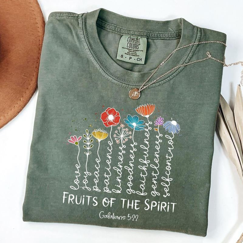 Comfort Colors The Fruits Of The Spirit Galatians Shirt, Christian Apparel Shirt, Gift For Jesus Lover, Bible Verse...
