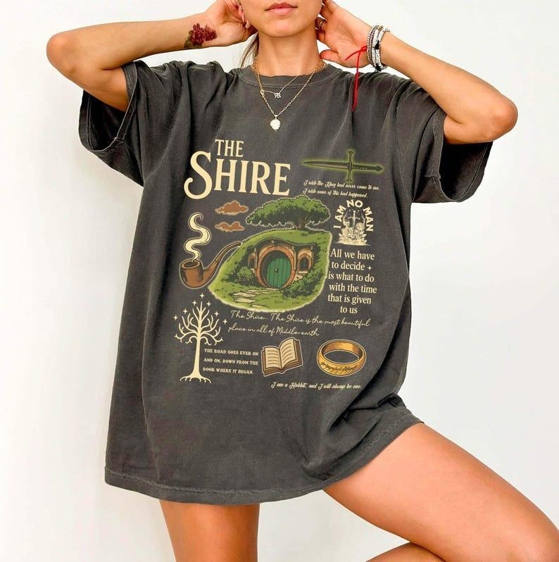 Comfort Colors The Shire Shirt, Fantasy Book Lover lotr shirt the rings Second Breakfast Rivendell shirt lord of shirt...