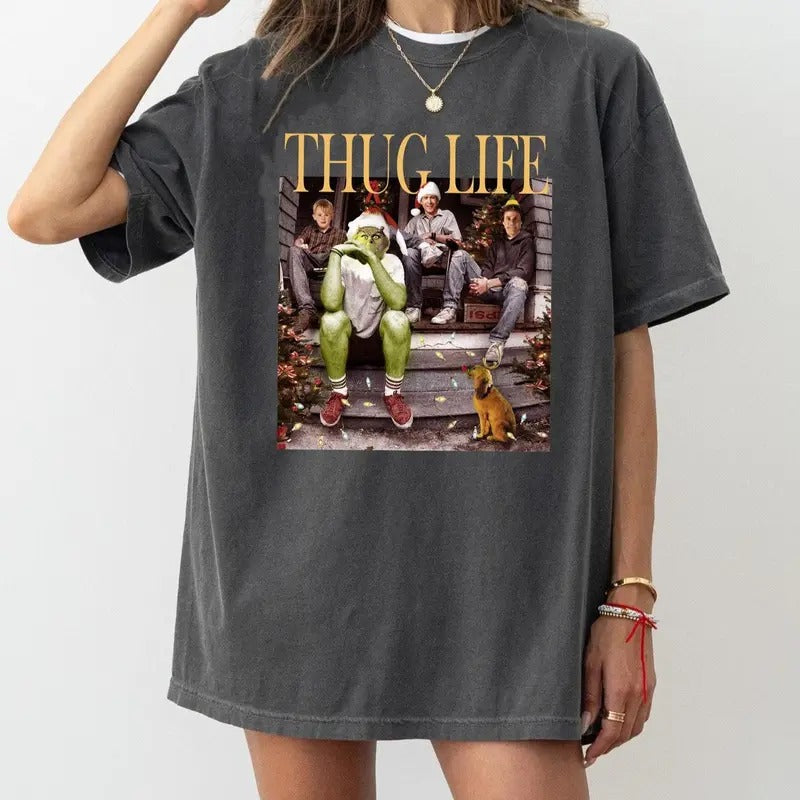 Comfort Colors Thug Life Christmas Shirt, Christmas movie sweater, holiday Christmas friends shirt Hoodie Sweatshirt