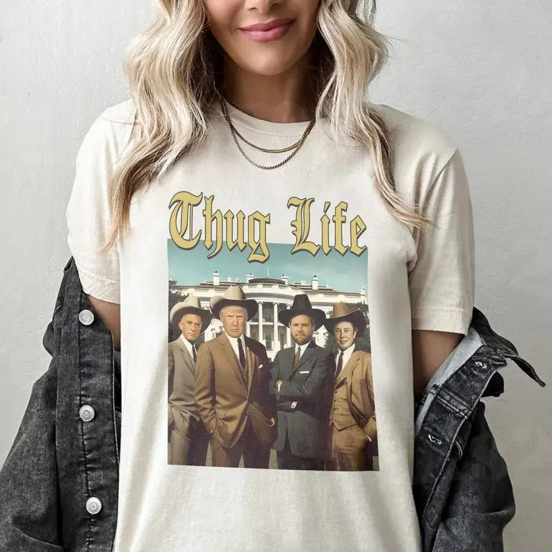 Comfort Colors Vintage Thug Life Trump 2024 Shirt, Make America Trump Again Shirt, Vote For Trump, JD Vance, Robert...
