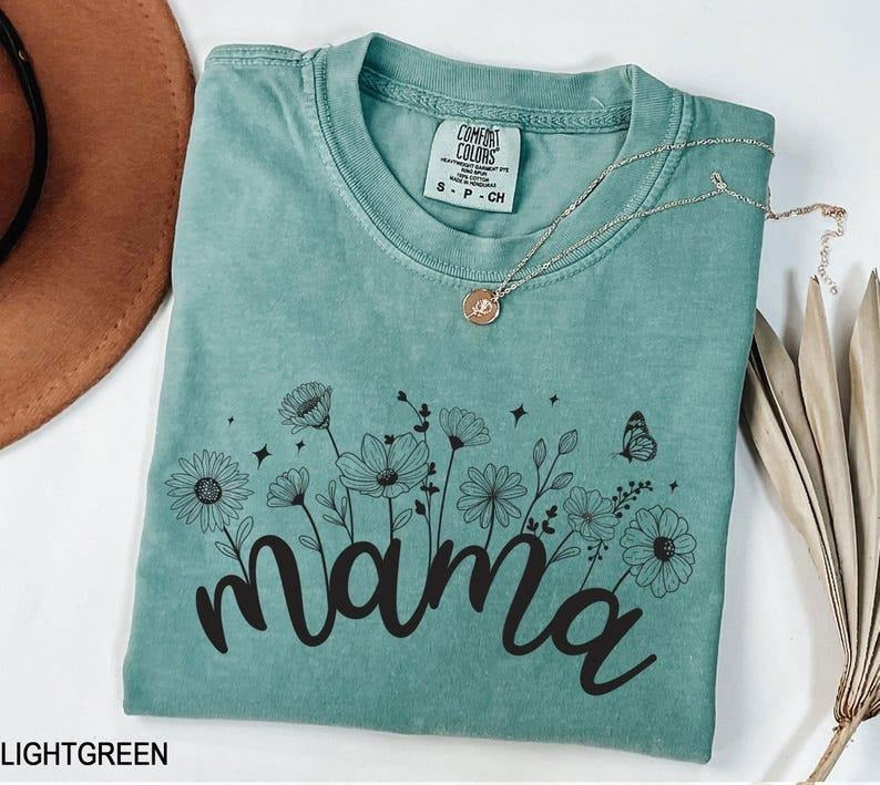 Comfort Colors floral Mama t-shirt, Mama T-Shirt, Strong Woman Shirt, gift for mothers Day, Mama tee, Graphic Tee,...