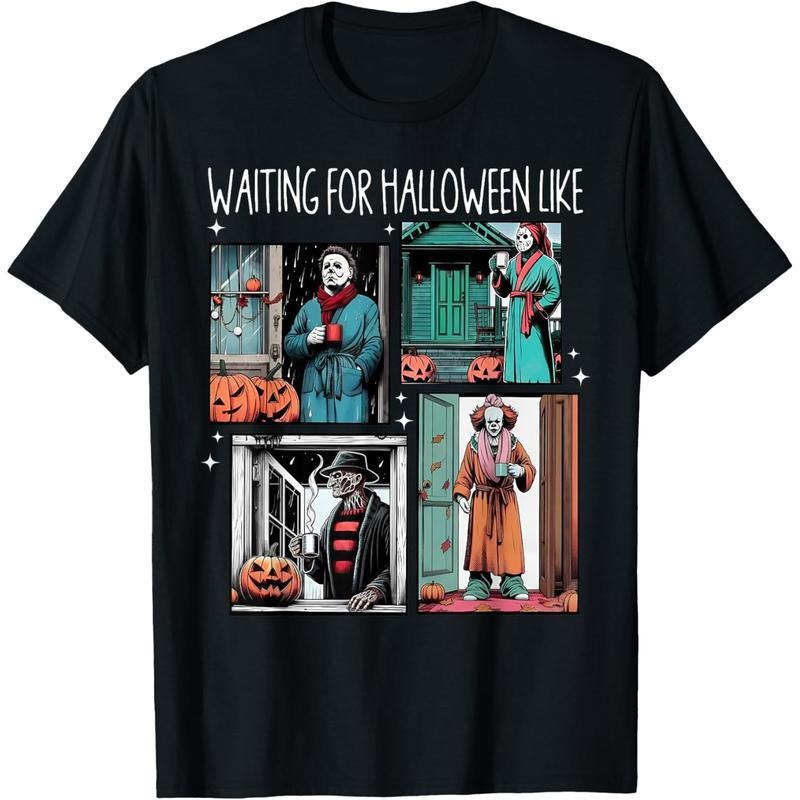 Comfort Cotton Short Sleeve T- Shirt [100% Cotton] Spooky Halloween Vibes T-Shirt With Jack O Lantern Decor. style 02...