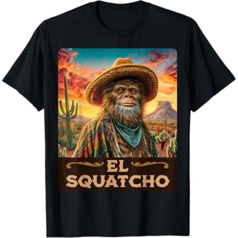 Comfort Cotton Short Sleeve T- Shirt Guardian of the desert: Bigfoot, Sasquatch, & El Squatcho T-Shirt Hoodie Sweatshirt