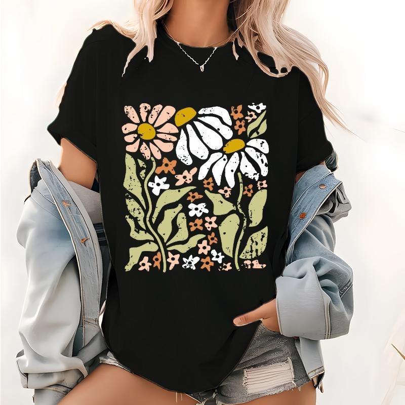 Comfort color, Flowers shirt, Boho Wildflowers, Boho Flowers Shirt, Floral Nature Shirt, Art Deco Shirt, Flowers, Lover...