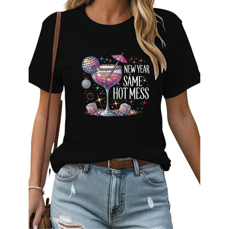 Comfortable New Year Same Hot Mess T-Shirt for Festive & Daily Use Hoodie Sweatshirt | PrintMintTees.com