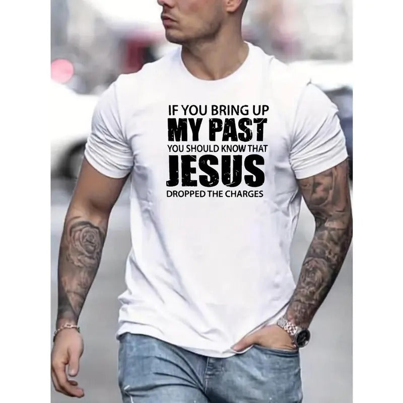 Comfy Christian Slogan Graphic Tee - Men's Slightly Stretch Print T-shirt for Summer Outfits Made in USA Hoodie Sweatshirt