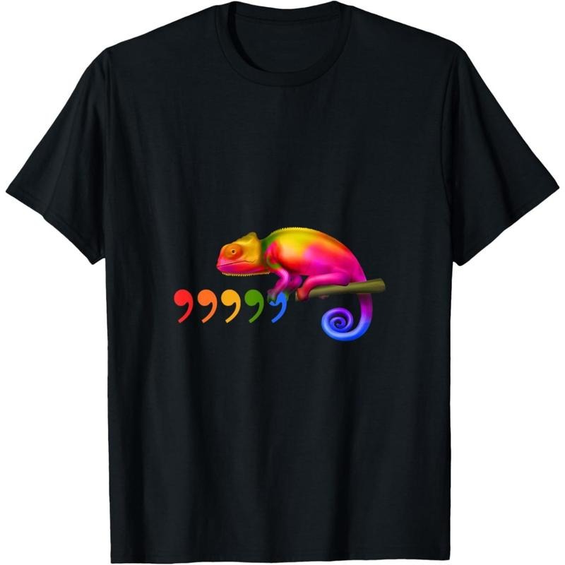 Comma Chameleon Funny 80s Animal Lizard Lover T-Shirt made in usa Hoodie Sweatshirt | PrintMintTees.com
