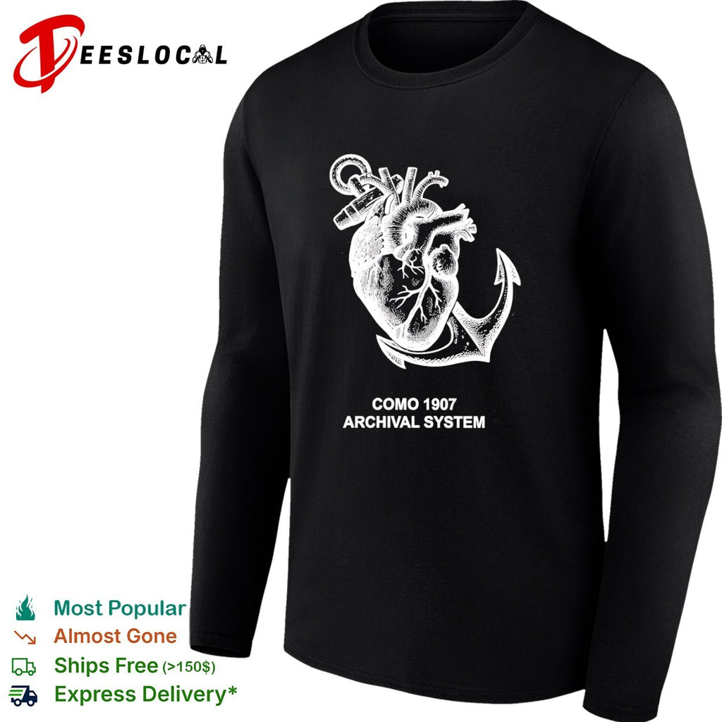 Como 1907 Archival System Anatomical Heart Anchor Nautical Maritime Symbol shirt