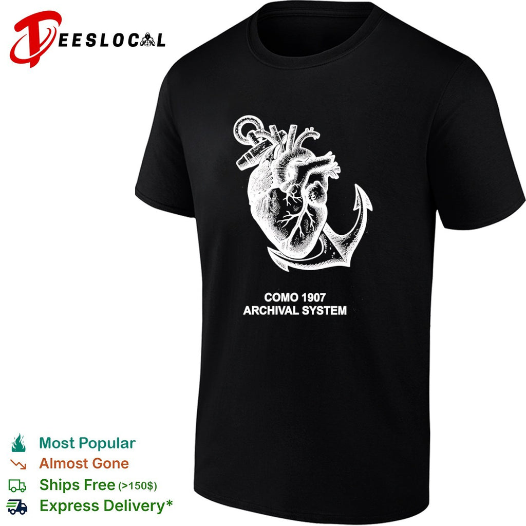 Como 1907 Archival System Anatomical Heart Anchor Nautical Maritime Symbol shirt