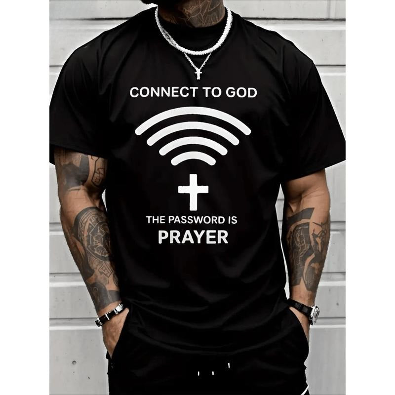 Connect To God The Password Ls PrayerT-Shirt Heavy Cotton T Shirt Made in USA Hoodie Sweatshirt | PrintMintTees.com