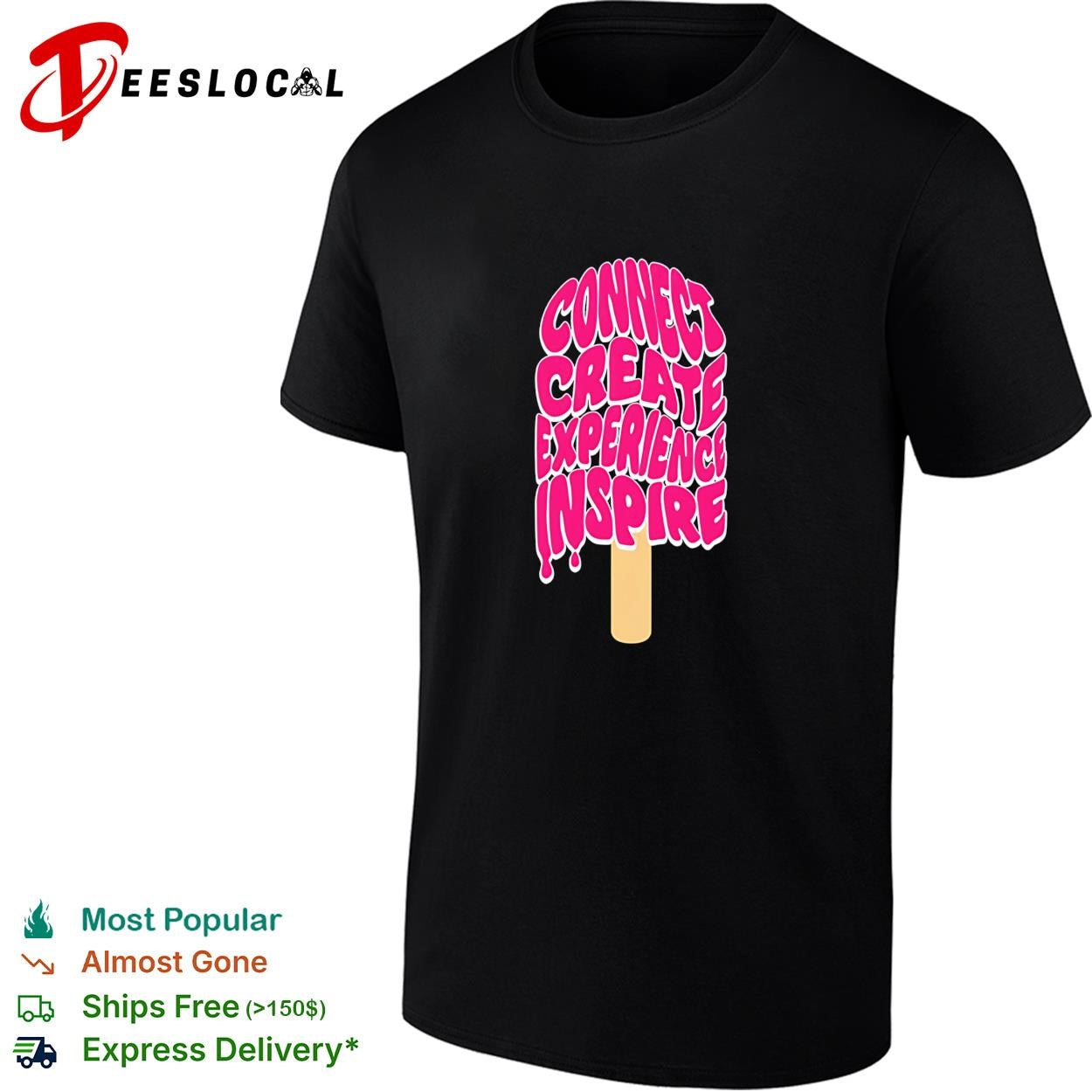 Connect create experience inspired ice cream shape shirt