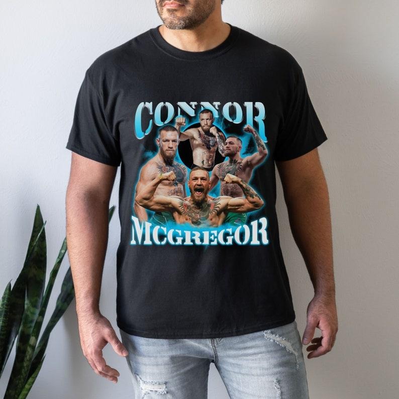 Conor McGregor T-Shirt Shirt Sweatshirt Vintage Graphic Tee Fighter Boxer American Jiu Jitsu 90s Fans Hoodie Retro...