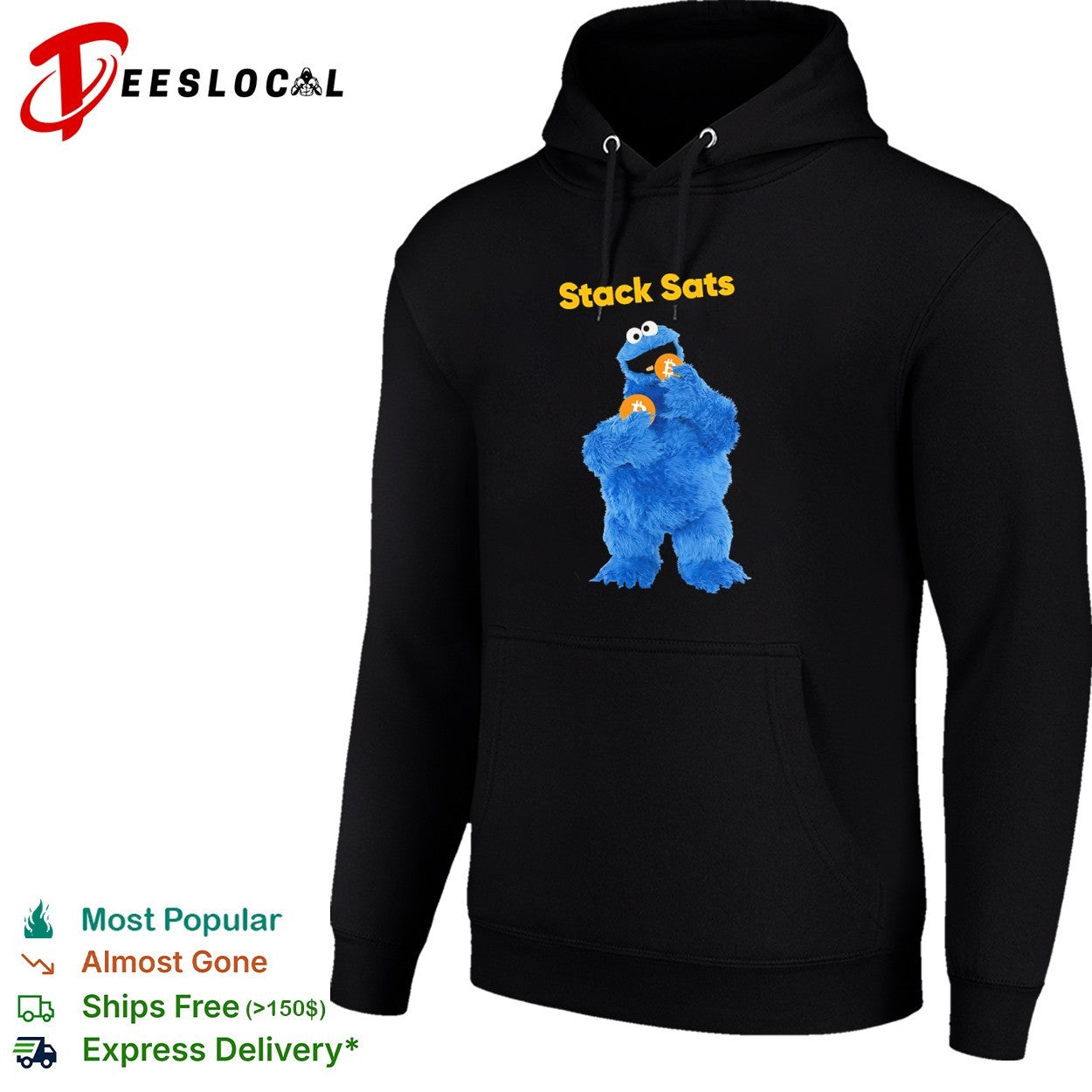 Cookie Monster Bitcoin stack sats furry puppet shirt