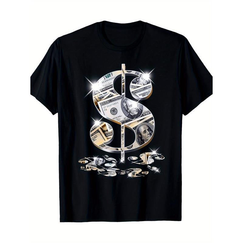 Cool As Dollar Bill Dollar Sign Gift Design Idea T-Shirt, Men's T-Shirt, 220g made in usa Hoodie Sweatshirt
