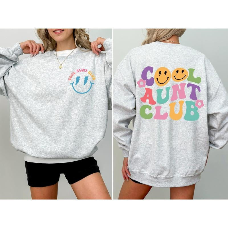 Cool Aunt Club Front And Back Print Sweatshirt T-Shirts, Hoodie | PrintMintTees.com