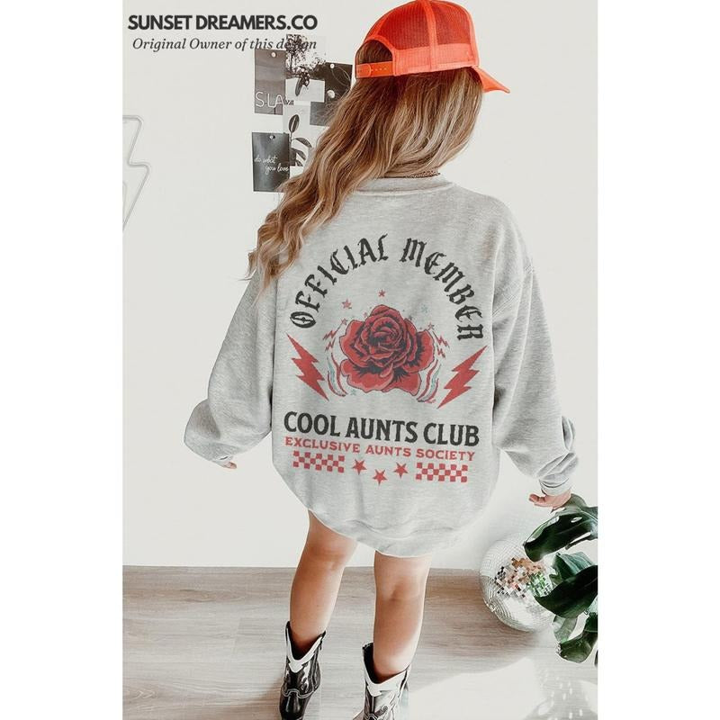 Cool Aunts Club Aunt Sweatshirt Cotton Womenswear Shirt Hoodie | PrintMintTees.com