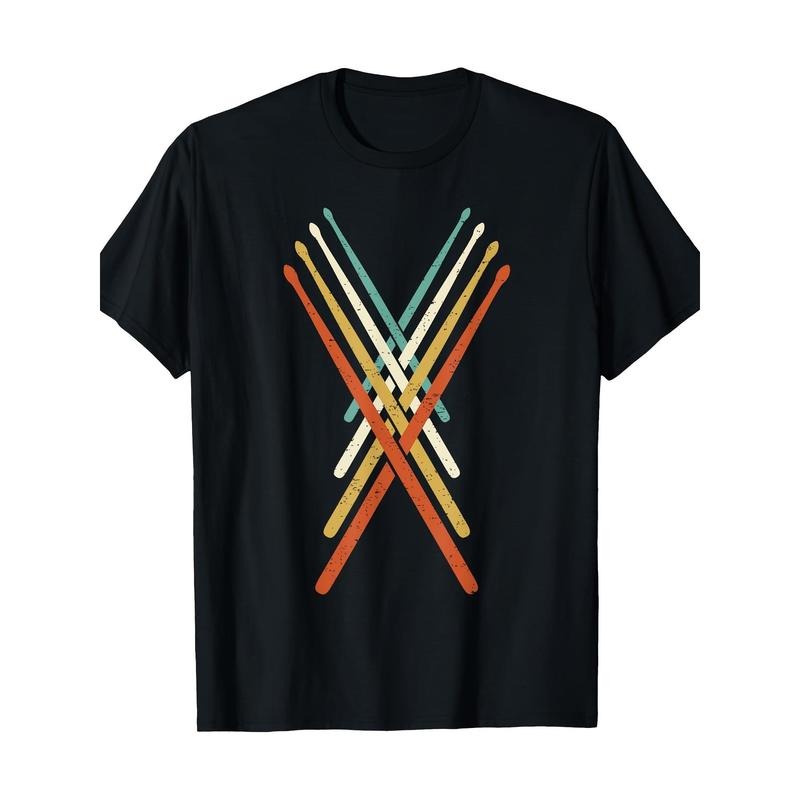 Cool Drum Stick Drummer Drum Percussion I Vintage T-shirt -100% cotton Made in USA Hoodie Sweatshirt | PrintMintTees.com