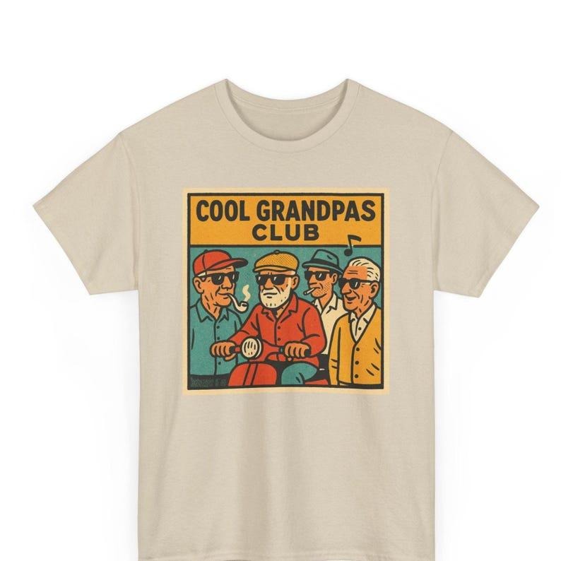 Cool Grandpas Club Retro Comic Unisex T-Shirt Funny Grandpa Graphic Tee Vintage Grandfather Gift for Him Playful Family...