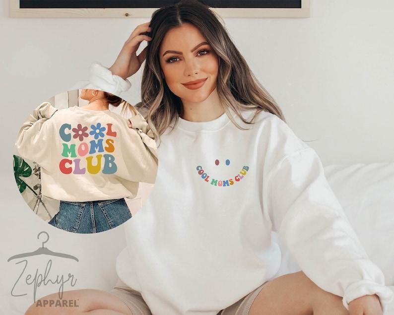 Cool Moms Club Sweatshirt, Mother's Day Gift, Cool Mom Sweatshirt, Gift for Mom, Cool Mom Hoodie, Retro Mom  T-shirt,...