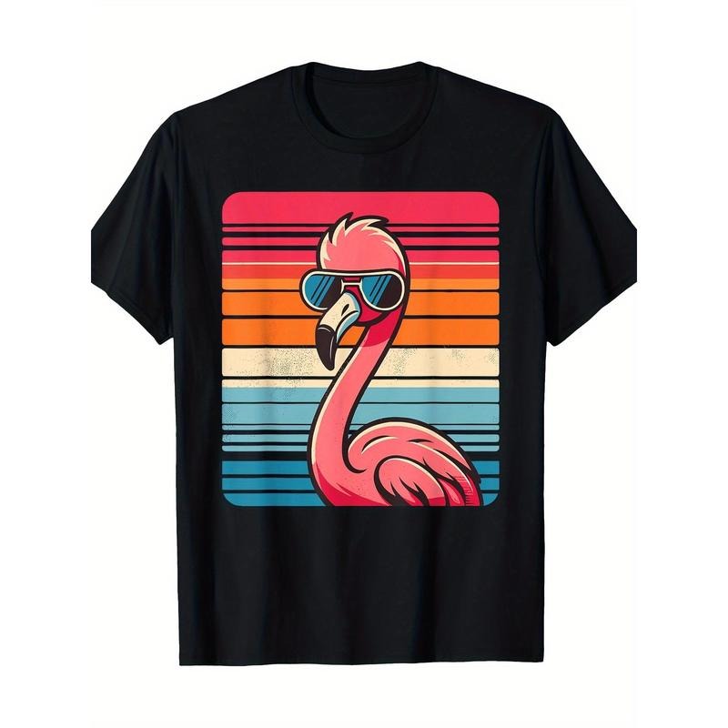 Cool retro Flamingo sunglasses 70's 80's 90's Fun Flamingo 100% cotton T-shirt Made in USA Hoodie Sweatshirt