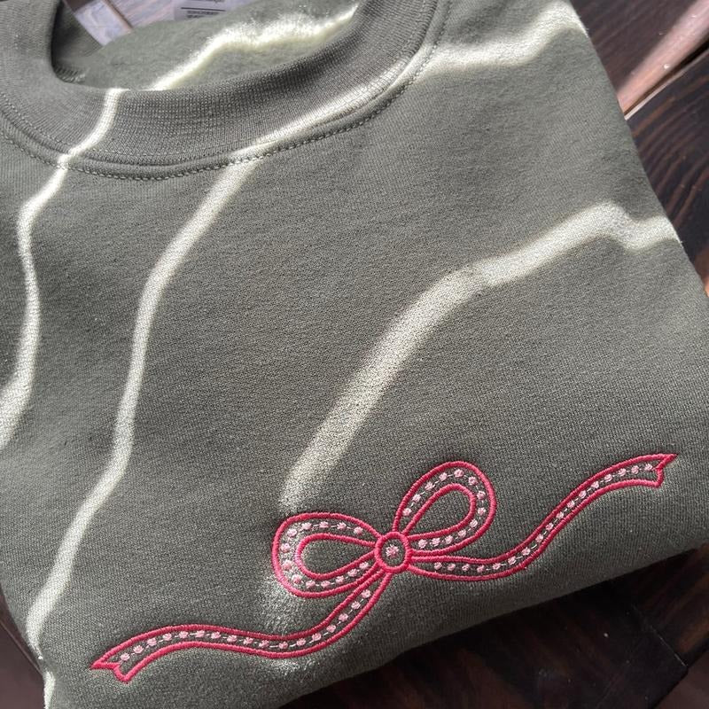 Coquette Aesthetic Sweatshirt Embroidered Sweatshirt Shirt Hoodie | PrintMintTees.com