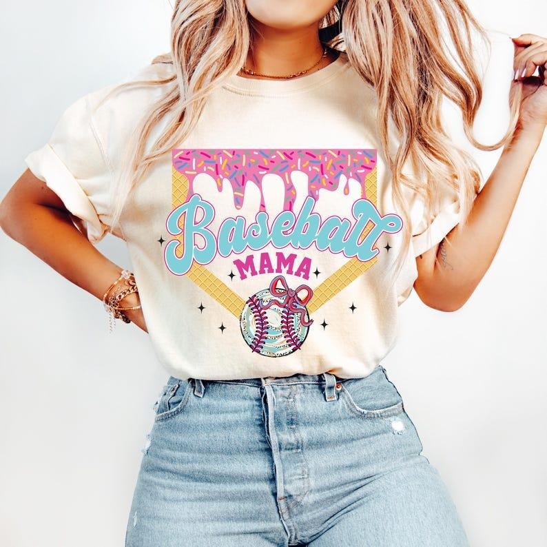 Coquette Baseball Mama Shirt, Preppy Game Day Tee, Girly Sporty Look, shirt for women, Womenswear Hoodie Sweatshirt