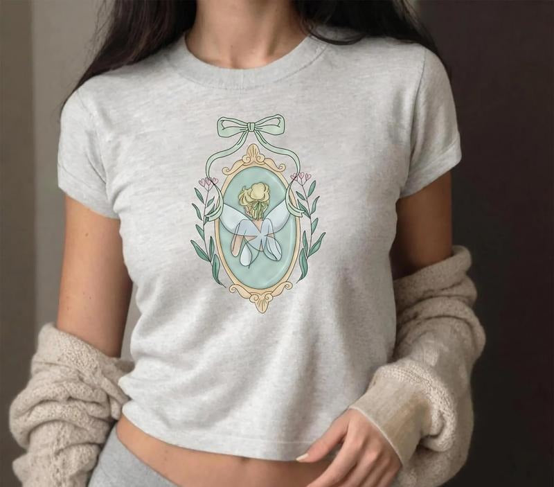 Coquette Bow Tinkerbell Baby Tee, Princess Baby Tee, Magic World Princess Baby Tee, Girl Trip Matching Shirt Hoodie...