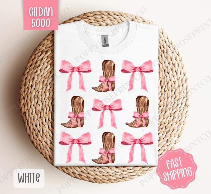Coquette Cowgirl Shirt Gildan, Women's Western Tee, Cute Women's Cowboy Boots Tshirt Plus Sizes Hoodie Sweatshirt