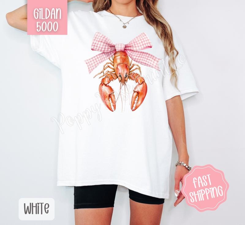 Coquette Crawfish Gildan Tshirt, Southern Girl Tee, Girly Aesthetic Shirt Hoodie Sweatshirt | PrintMintTees.com