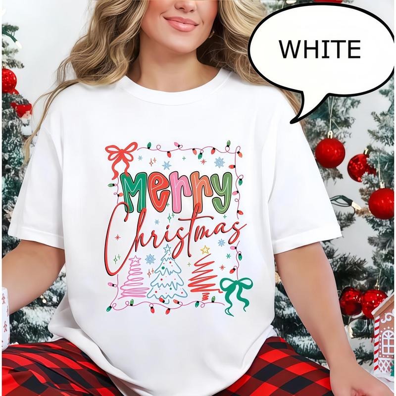 Coquette Merry Christmas T-Shirt, Christmas Tree Shirt, Merry Christmas Tee, Shirt For Woman, Xmas Gift Hoodie Sweatshirt