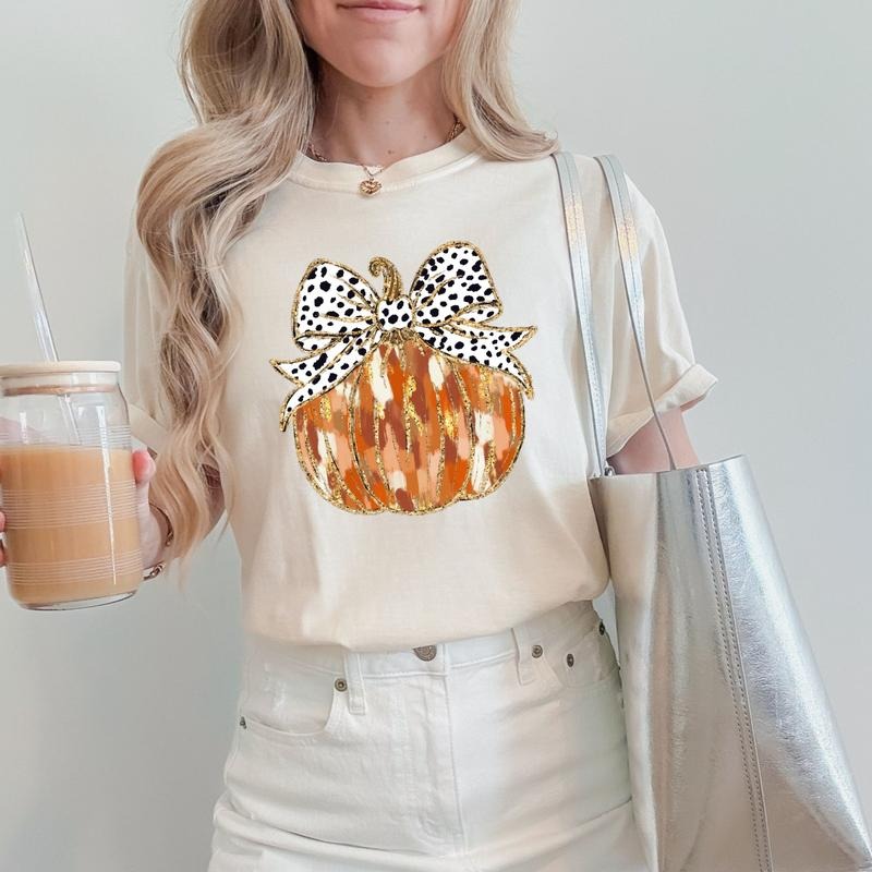 Coquette Orange Pumpkin Gold - Comfort Colors T-Shirt Hoodie Sweatshirt | PrintMintTees.com