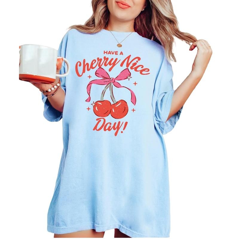Coquette Shirt, Cherry Shirt, Soft Girl Era, Cherry Bow, Trendy T Shirt, Have A Cherry Nice Day, Retro Bow, Unisex...
