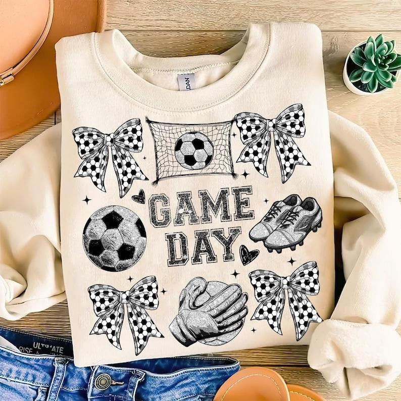 Coquette Soccer , Game Day , Soccer Mama , Soccer Mom Sports Sweatshirt Shirt Hoodie | PrintMintTees.com