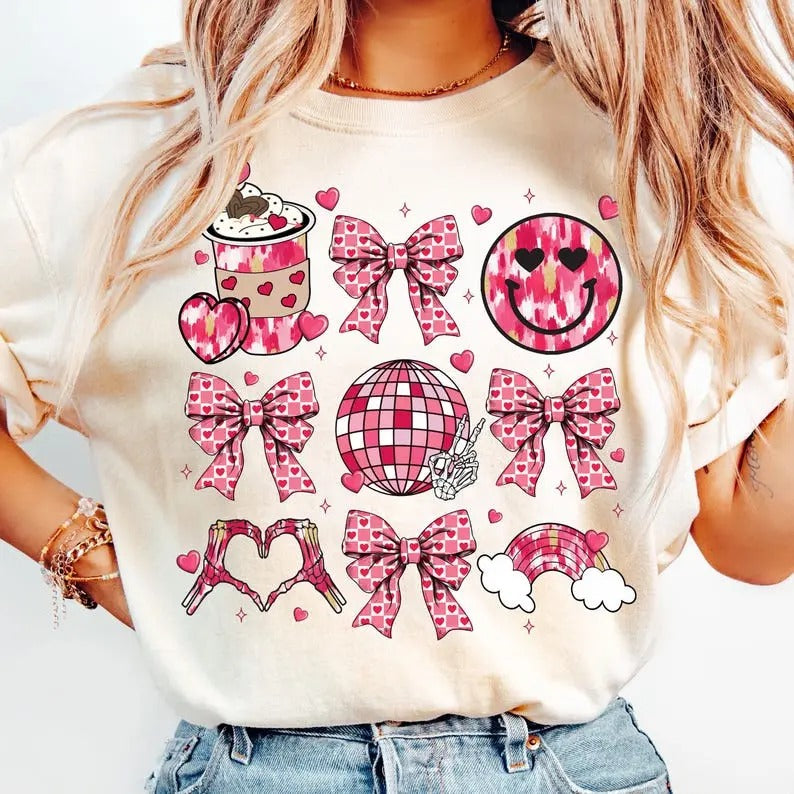 Coquette Valentine Love tshirt,sweatshirt,hoodie, Valentine tshirt, Girls Valentine hoodie, Valentine Heart sweatshirt,...