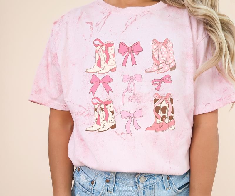 Coquette bow and boots Comfort colors Tee shirt Hoodie Sweatshirt | PrintMintTees.com