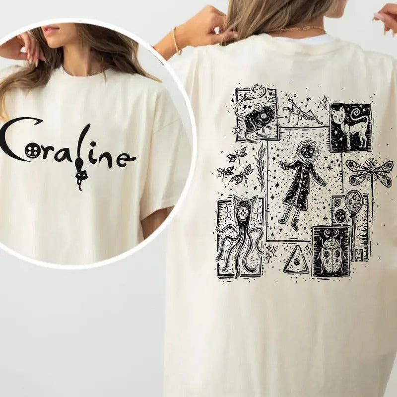 Coraline Shirt, Horror Cartoon Shirt, Halloween Coraline Shirt, Other Mother Shirt, Spooky Shirt, Coraline Sweatshirt,...