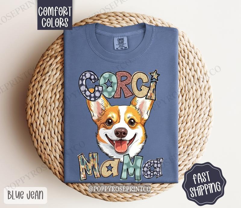 Corgi Mama Comfort Colors, Dog Mom Tee, Cute Mama Women's Tshirt Hoodie Sweatshirt | PrintMintTees.com