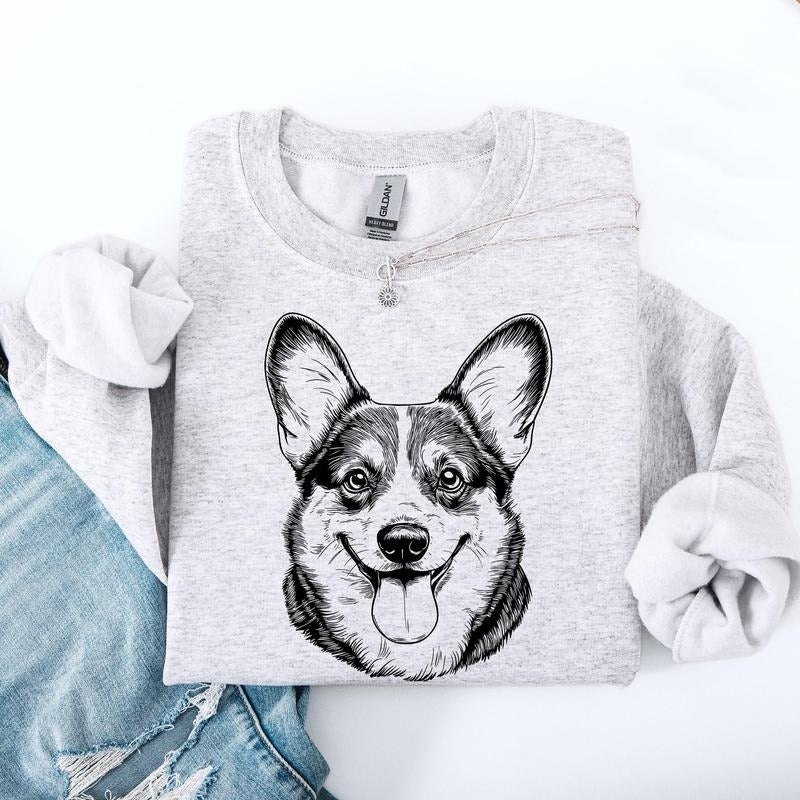 Corgi, Pet, Dog Breed Sweatshirt, Crew Neck, Women's, Crewneck T-Shirts, Hoodie | PrintMintTees.com