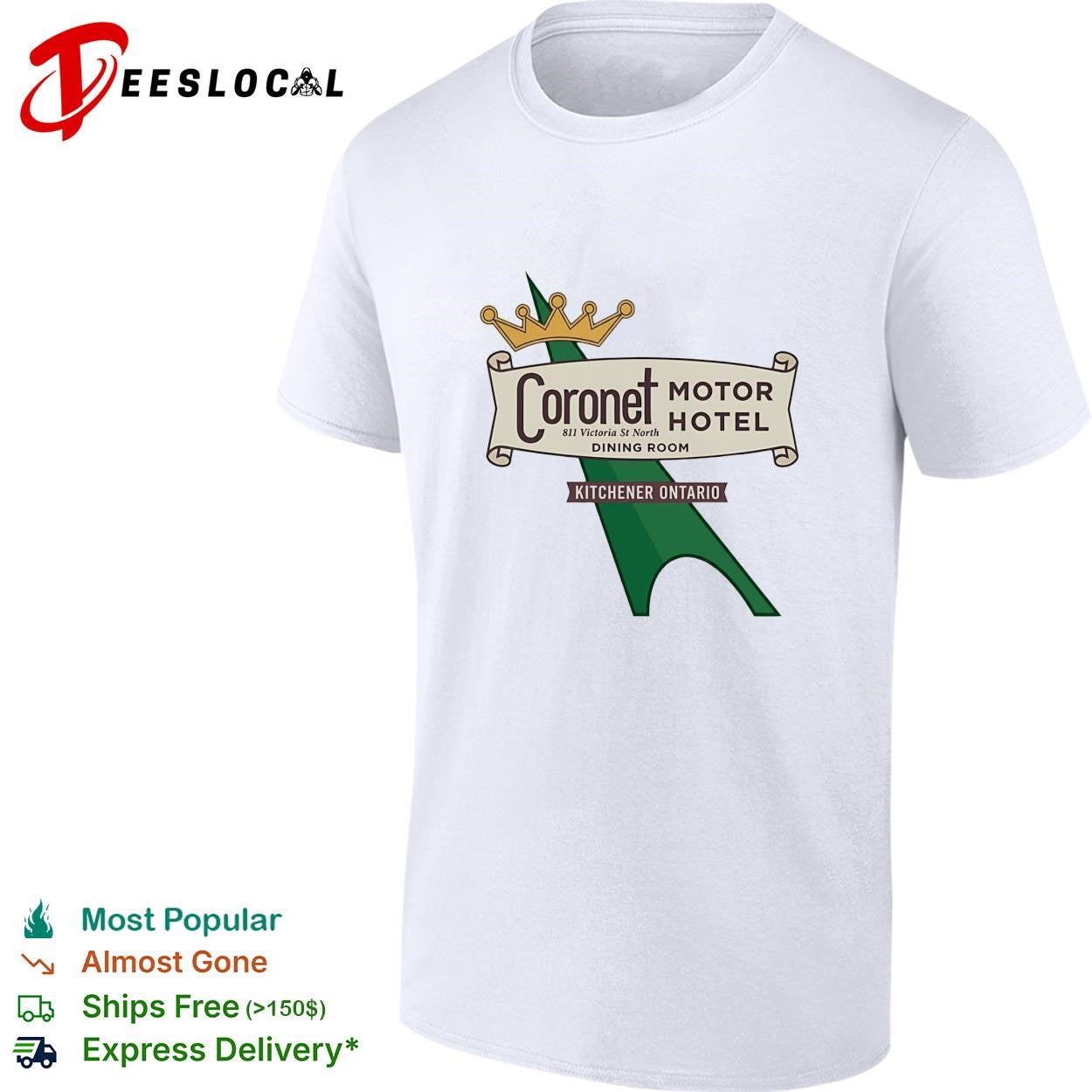 Coronet Motor Hotel Kitchener Ontario dining room shirt