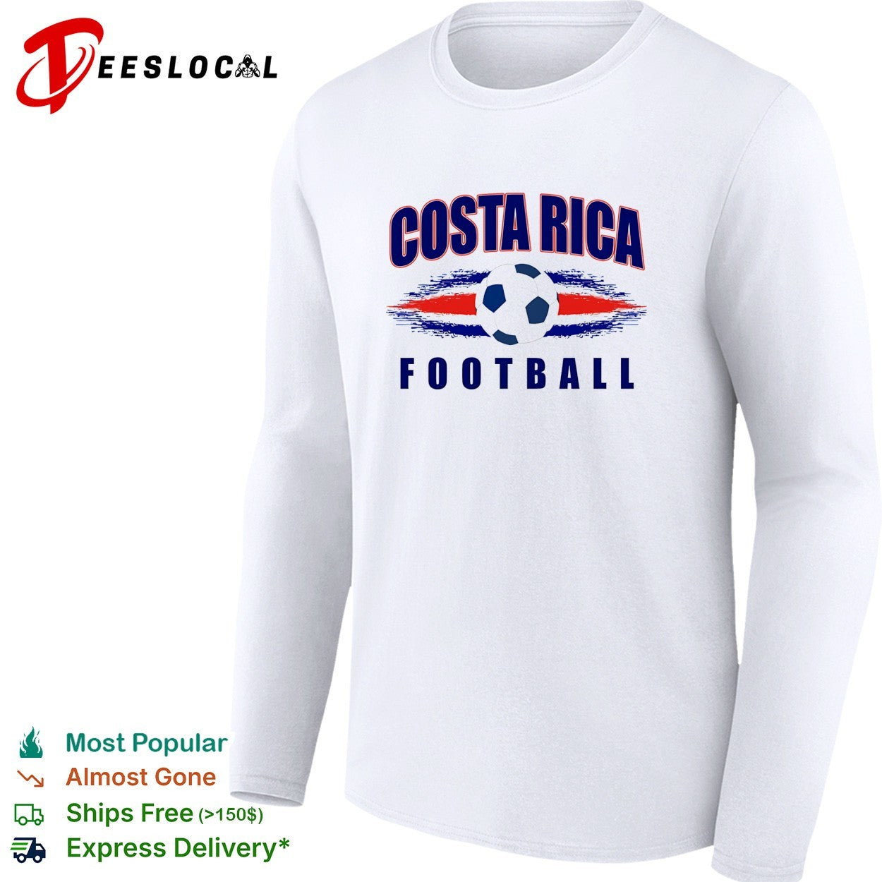 Costa Rica football soccer ball shirt