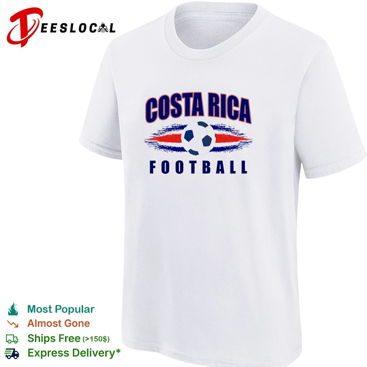 Costa Rica football soccer ball shirt