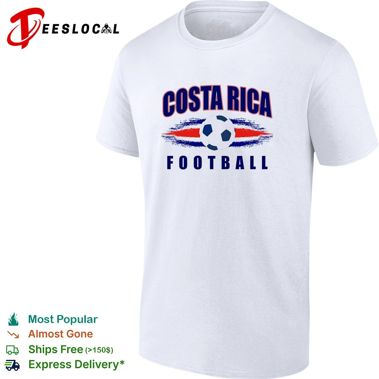 Costa Rica football soccer ball shirt
