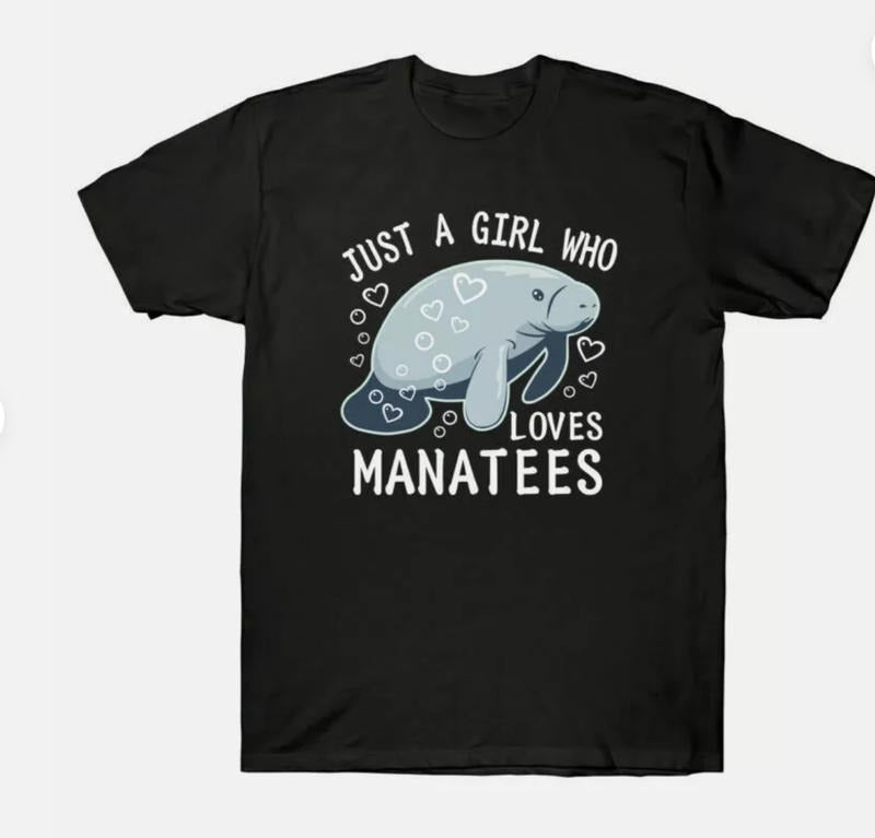 Cotton Just Men's Who A Short Sleeve Loves Manatees Funny T-Shirt Tee Girl Hoodie Sweatshirt | PrintMintTees.com