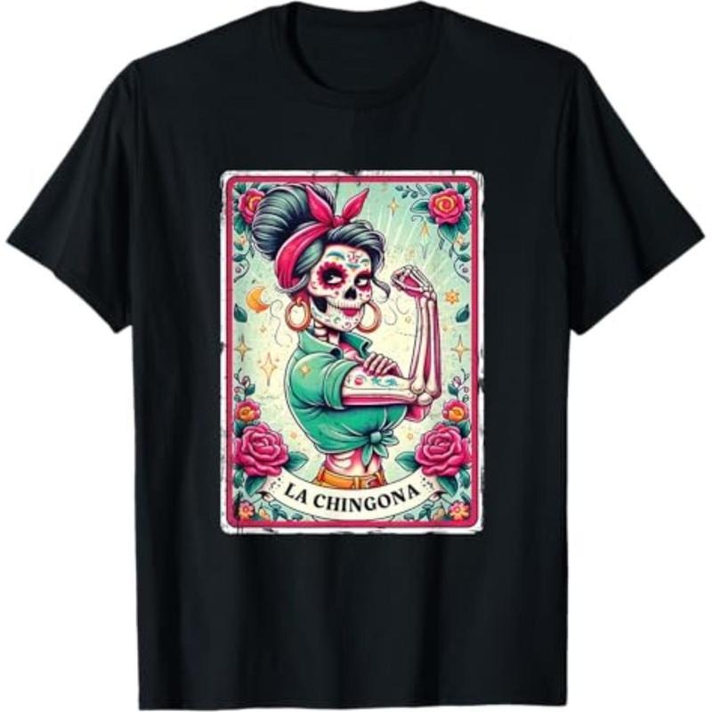 Cotton La Chingona Tarot Card Funny Spanish Slang Boss Latina Power T-Shirt Hoodie Sweatshirt | PrintMintTees.com