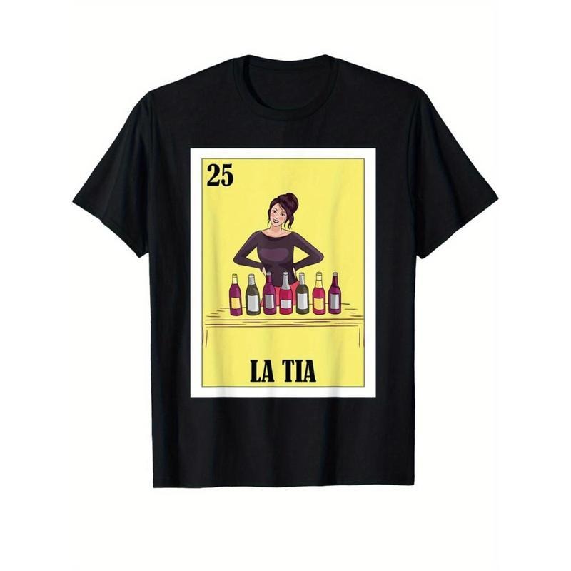 Cotton La Tia" Fun Mexican Design Cotton T-Shirt - Soft, Breathable & Durable, All-Season Crew Neck Tee with Vibrant...