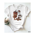 "Cotton White Women's T - Shirt: Another Charming Coffee Design"
